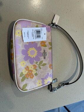 Coach Lavender Floral Mini Wristlet in Lavender Multi